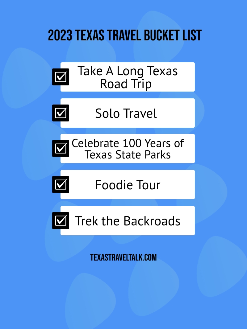 2023 Texas Travel Bucket List